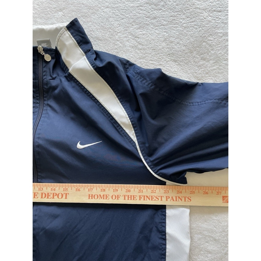 Vintage Nike Track Jacket XL Navy White Lightweight Windbreaker 90s Y2K Athletic - Picture 3 of 6